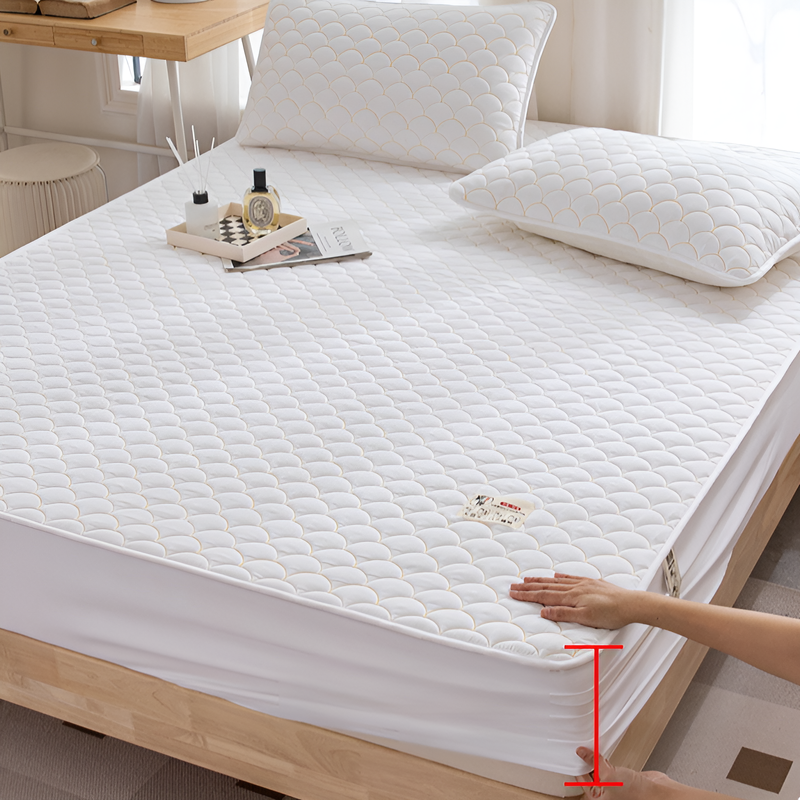 Pure Cotton Fitted Mattress Protector Non-slip Washed Cotton