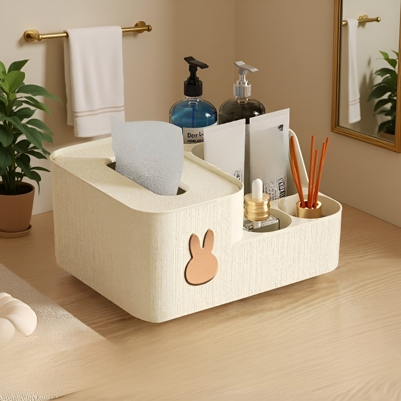 라이트 럭셔리 티슈케이스와 대용량 탁상용 휴지통 세트