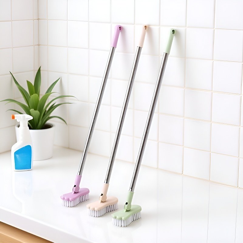 فرشاة حمام طويلة المقبض بدون نقاط عمياء