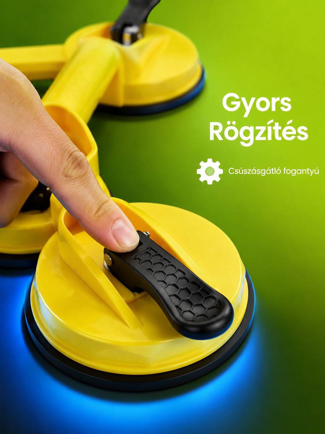 Nagyobbított tapadókorong ipari felhasználásra