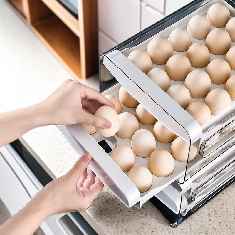 Kitchen Egg Tray Drawer Style Egg Box Food Grade Refrigerator Fresh Keeping Storage Box