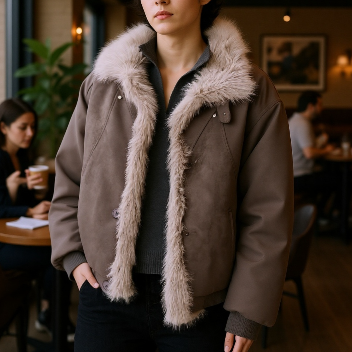 Retro hegyfaragású, vastagított pamut dzseki férfiaknak és nőknek, laza fazon