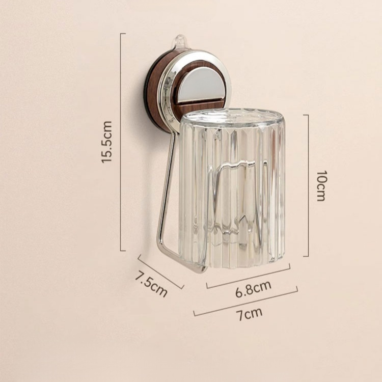  Estante de almacenamiento de pared con ventosa de nogal