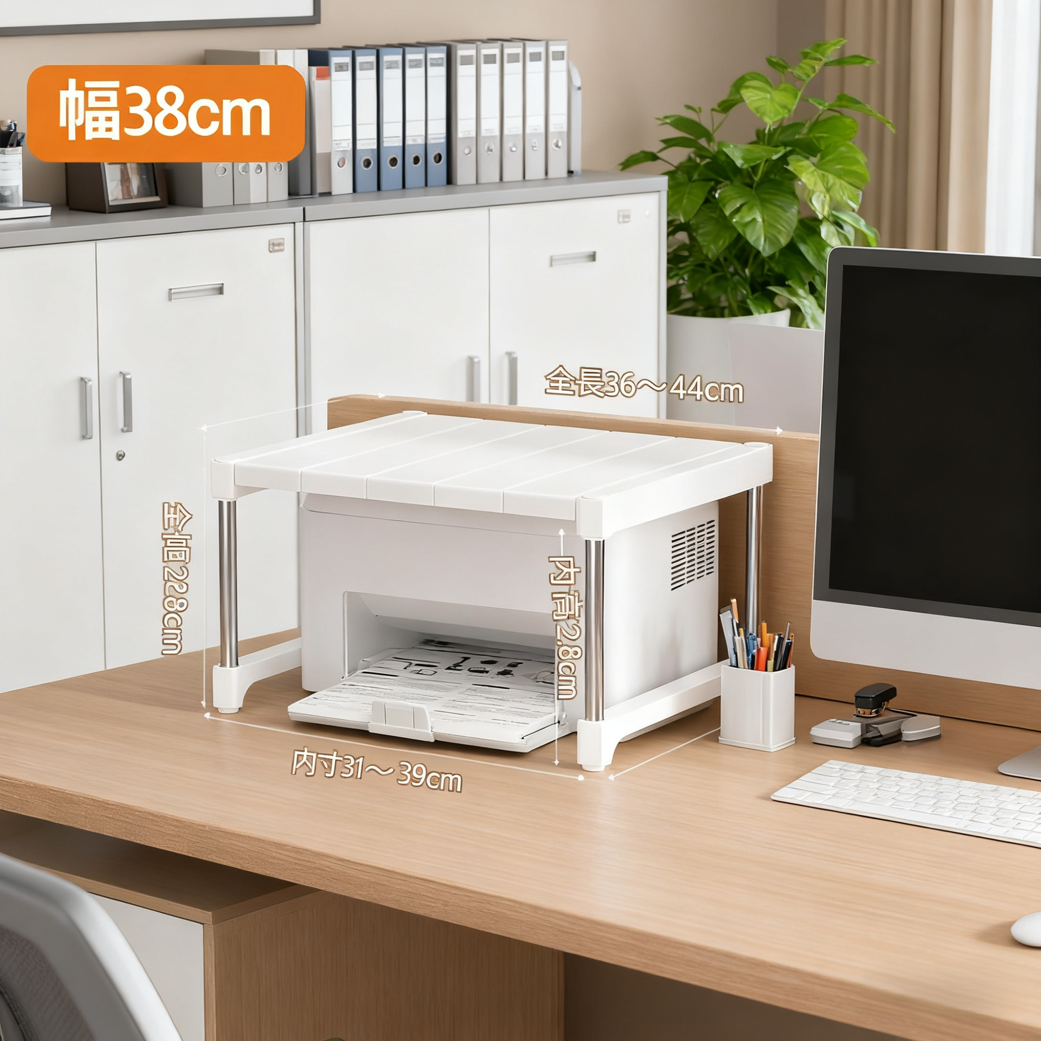 伸縮式デスク収納ラック