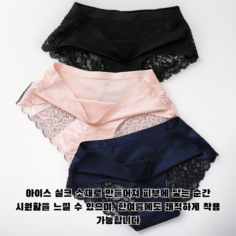 아이스 실크 솔기 없는 레이스 통기성 브리프