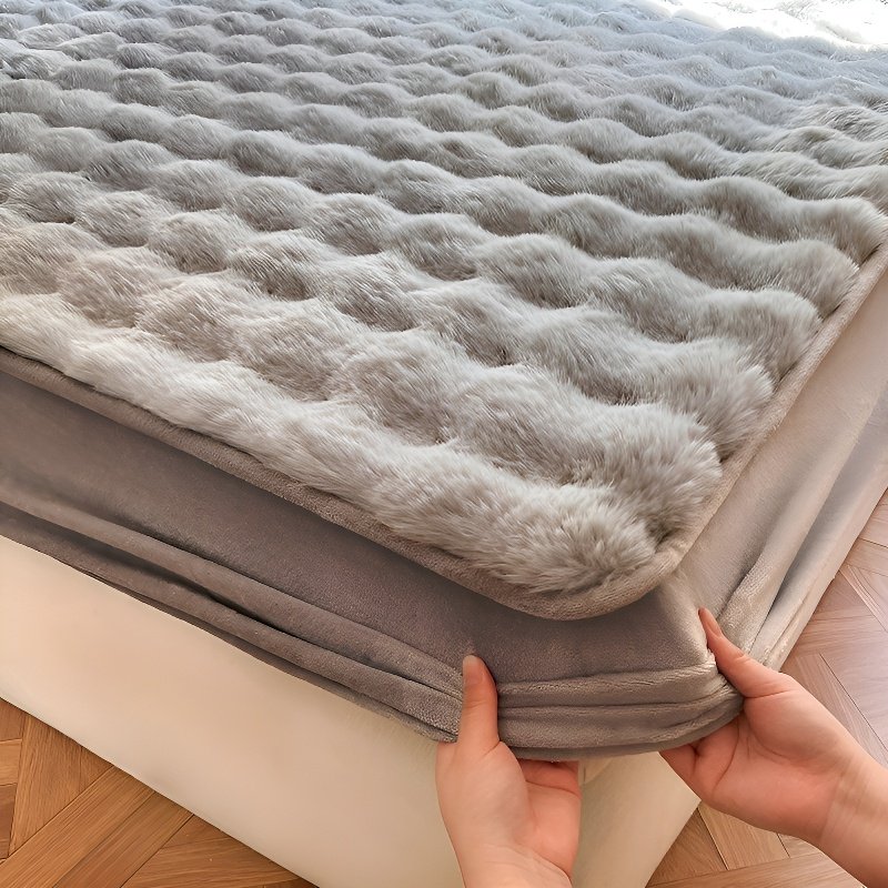 輕奢加厚毛絨床笠
