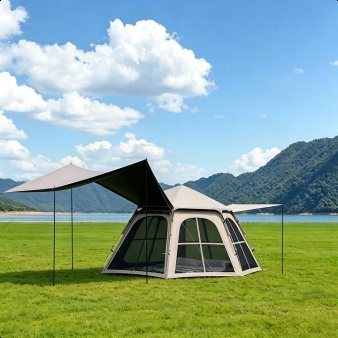 Hexagonal thickened blackout tent for 3-5 people