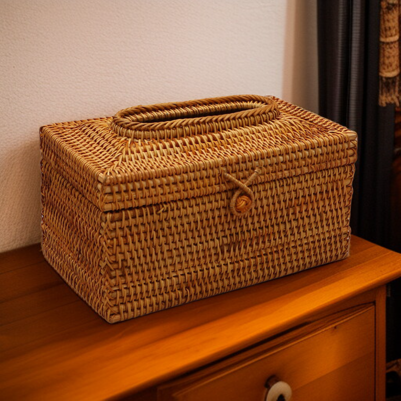 Wicker tissue box