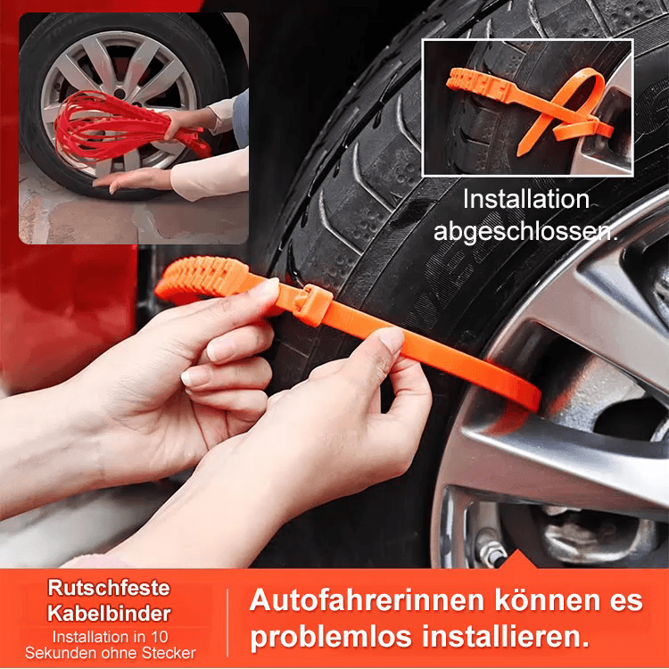 【Wiederverwendbar】Rutschfeste Nylon-Schneeketten