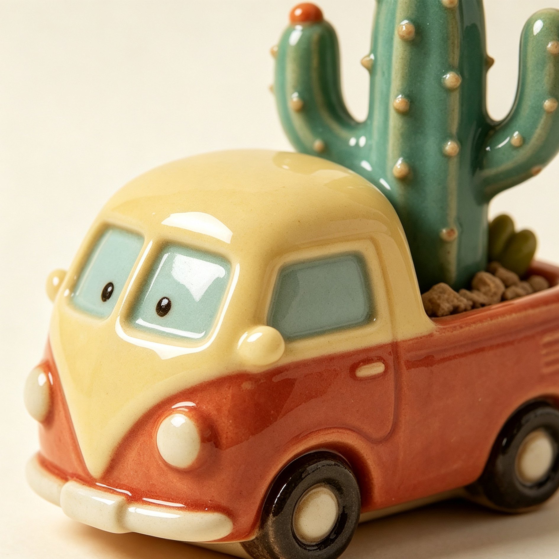 Retro truck cactus bonsai ornament