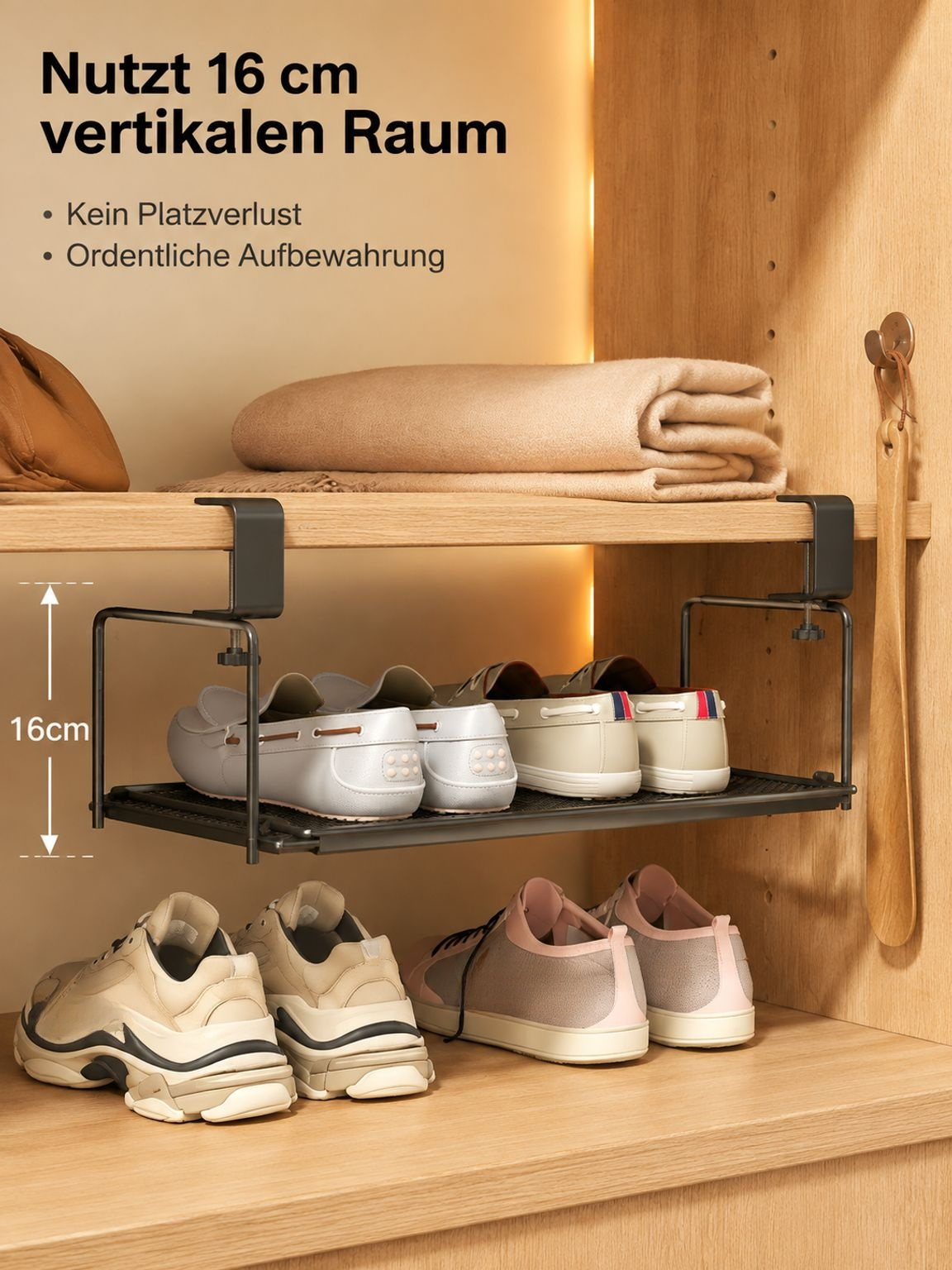 Platzsparendes Schuhregal – Kreativer Organizer
