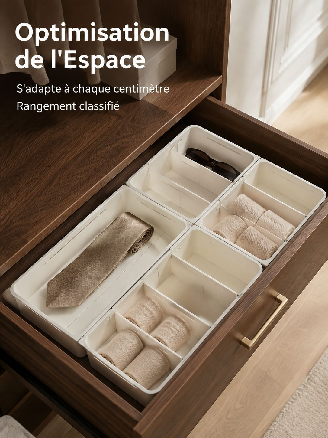 Boîte de rangement extensible facile à utiliser et à déplacer