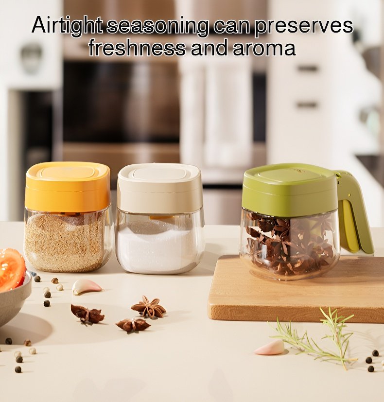 Press-type chicken bouillon seasoning can with easy press lid