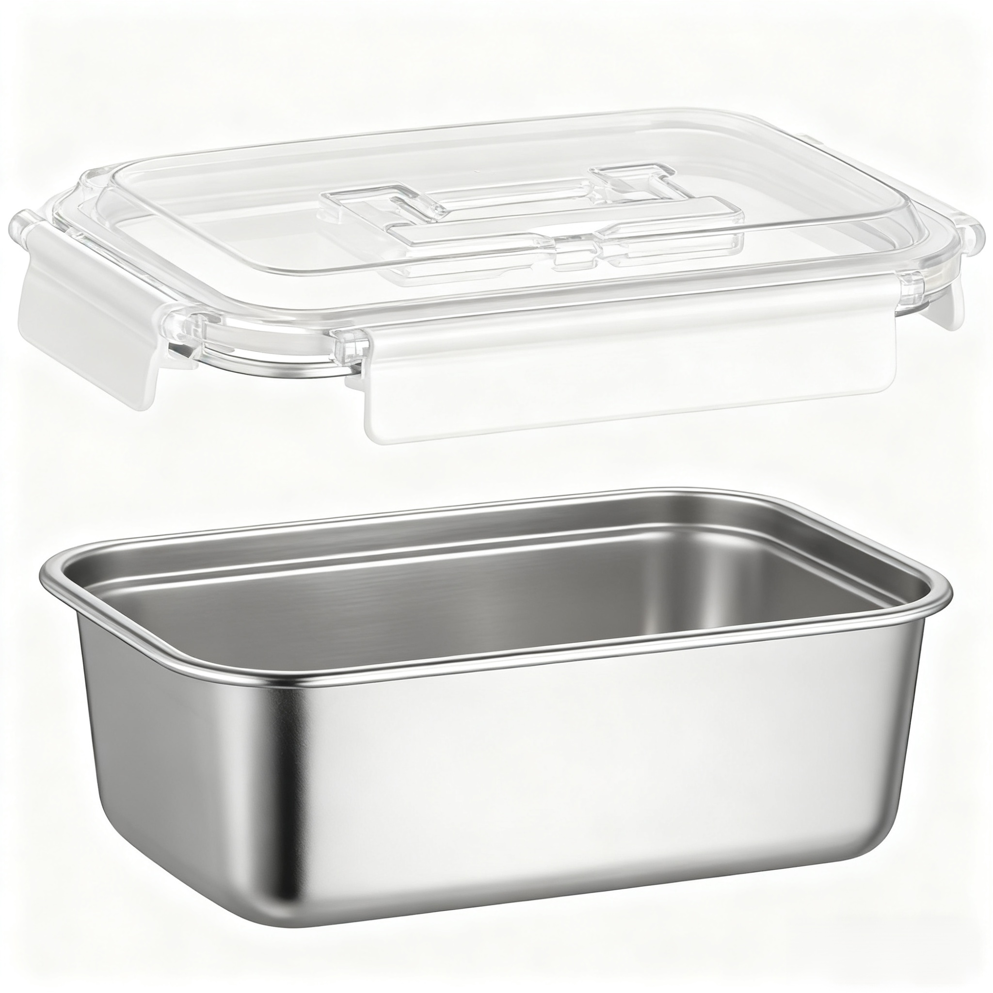 กล่องเก็บอาหารสแตนเลสปลอดสารพิษสำหรับตู้เย็น