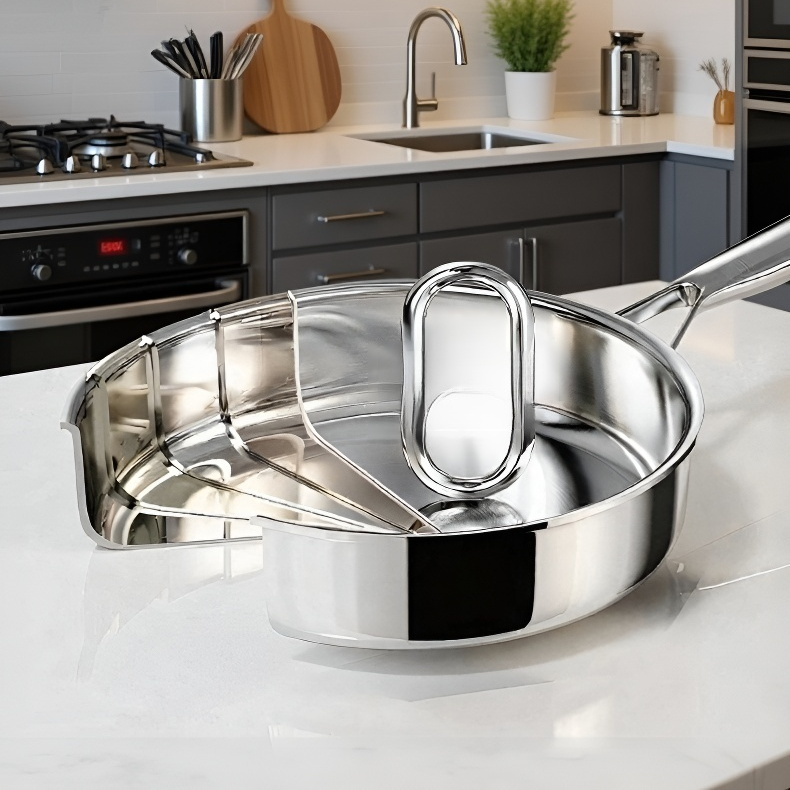 세 겹의 강철을 두껍게 하여 프라이팬에 붙이지 않다