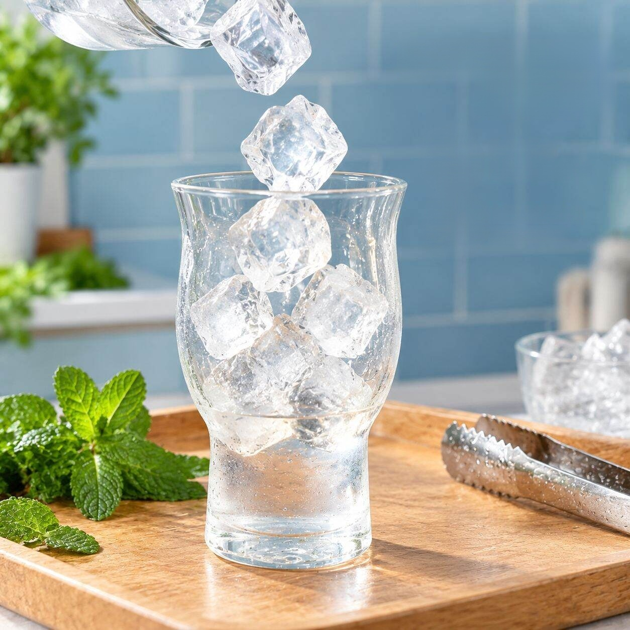 Vaso de vidrio de boca ancha para bebidas