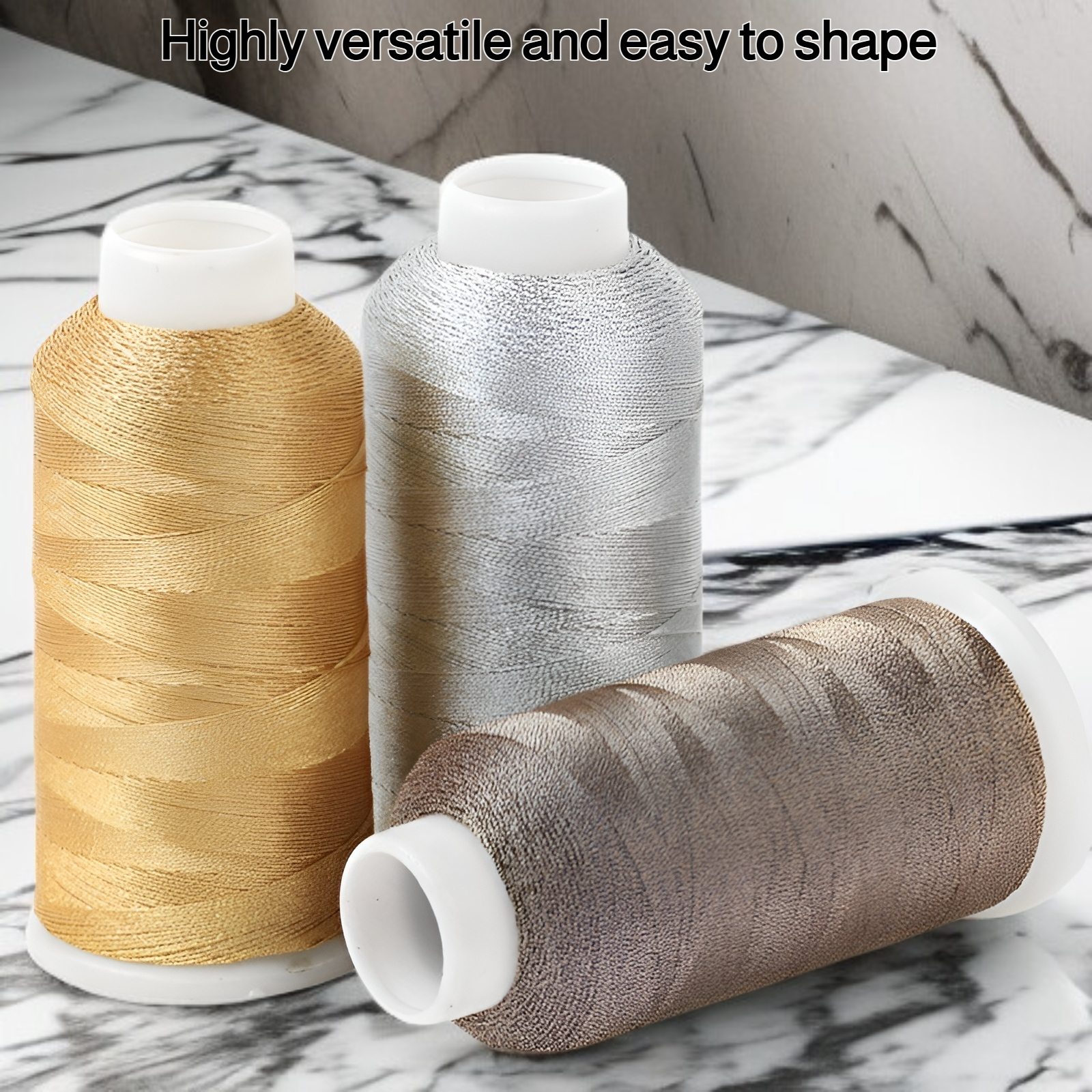 Large curls of gold and silver thread