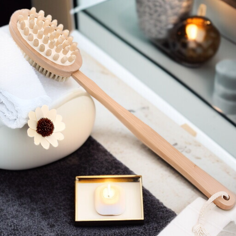 돼지갈기양면욕솔 목욕솔 긴 손잡이 등 강하게 비벼주기