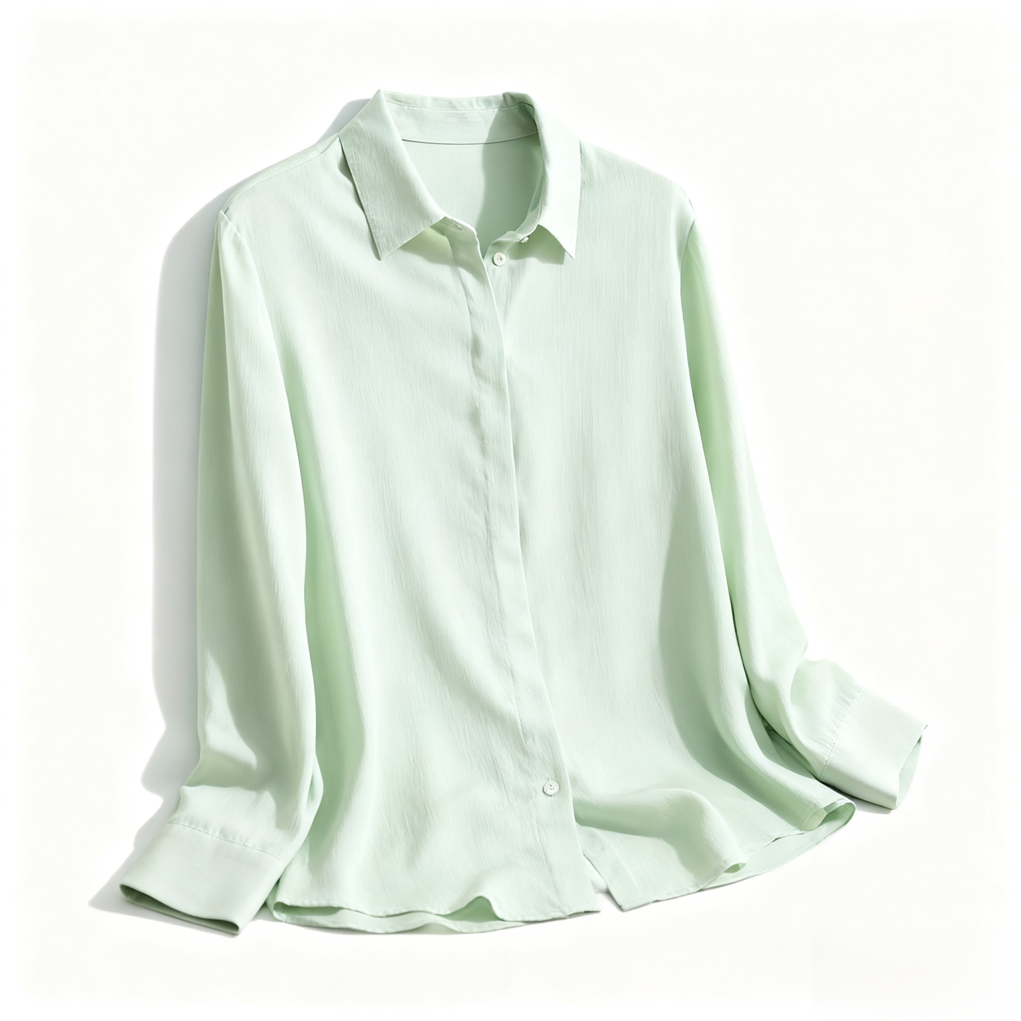 シルクシャツ、長袖、春と秋に適しており、通勤に最適です。