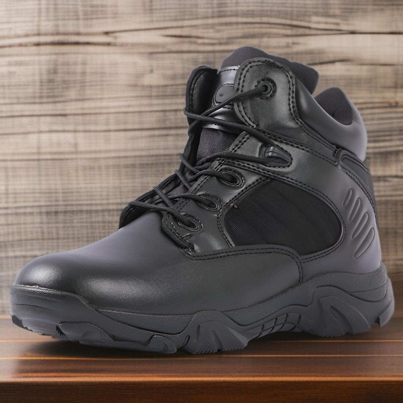 男性用デザート戦術トレーニングブーツ滑り止め耐摩耗ロートップミリタリーブーツ