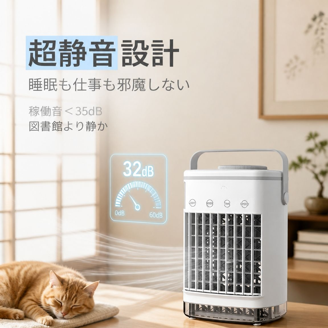 携帯型小型冷風機 USB水冷スプレーファン オフィスデスク用