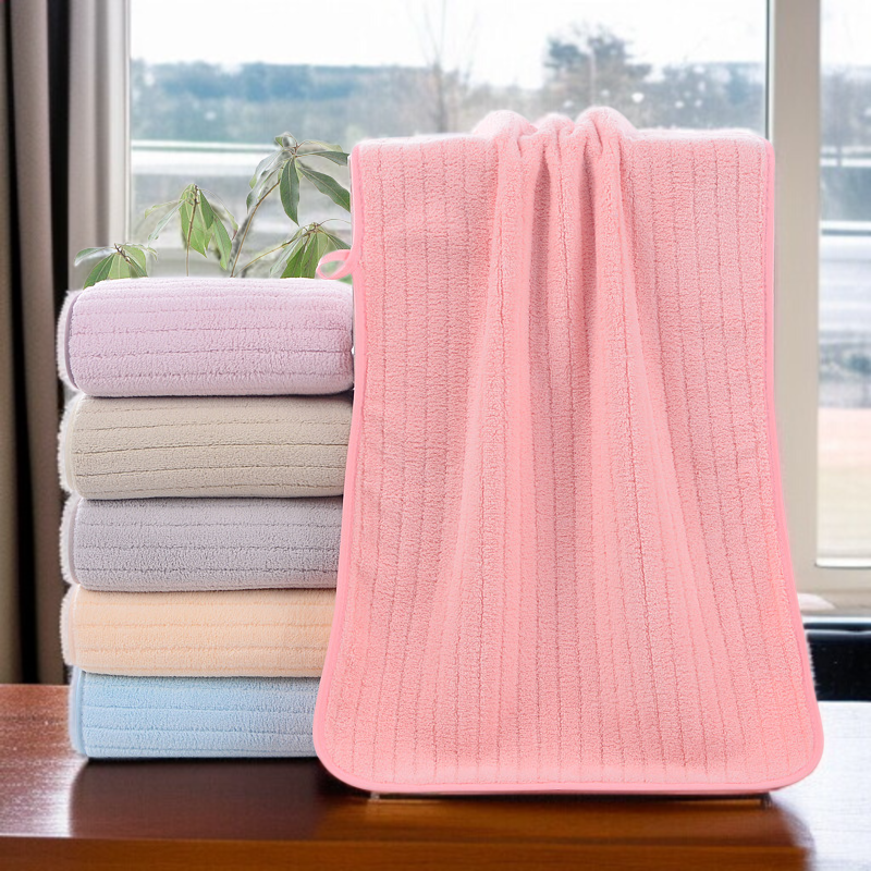 코랄 잔 가느다란 타월