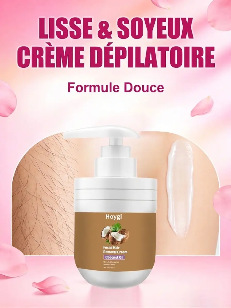 Crème Dépilatoire Soin Premium | Action 1 Minute | Peau Sensible | Extrait de Coco ✨