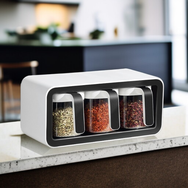 家用調味罐組合套裝 廚房收納必備 防水調料盒家用鹽罐味精瓶收納套裝