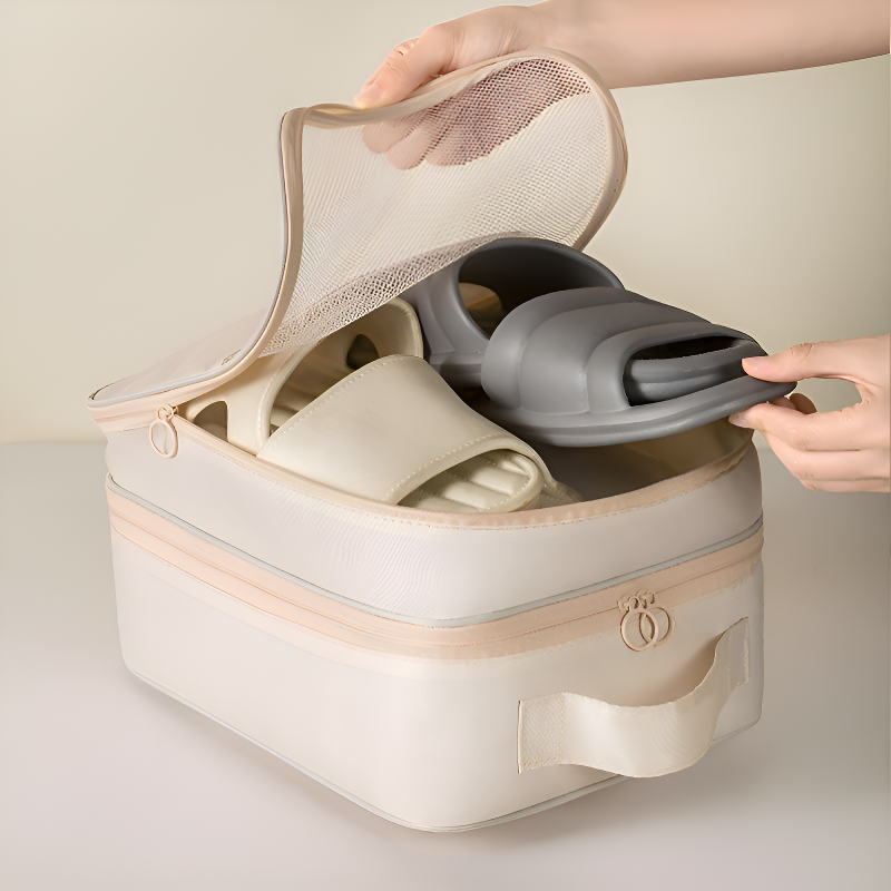 Travel shoe storage bag with large capacity and convenient luggage compartment