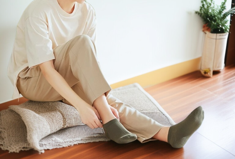 남자 여름 메쉬 덧신 착용샷