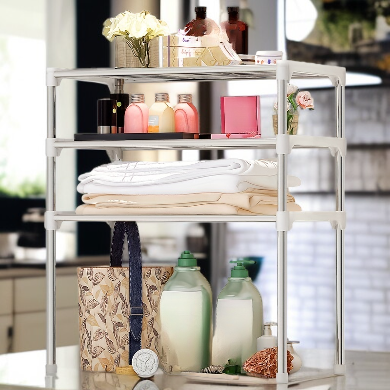 다용도 3단 수납 선반, 식기, 욕실용품, 가정용 정리 선반