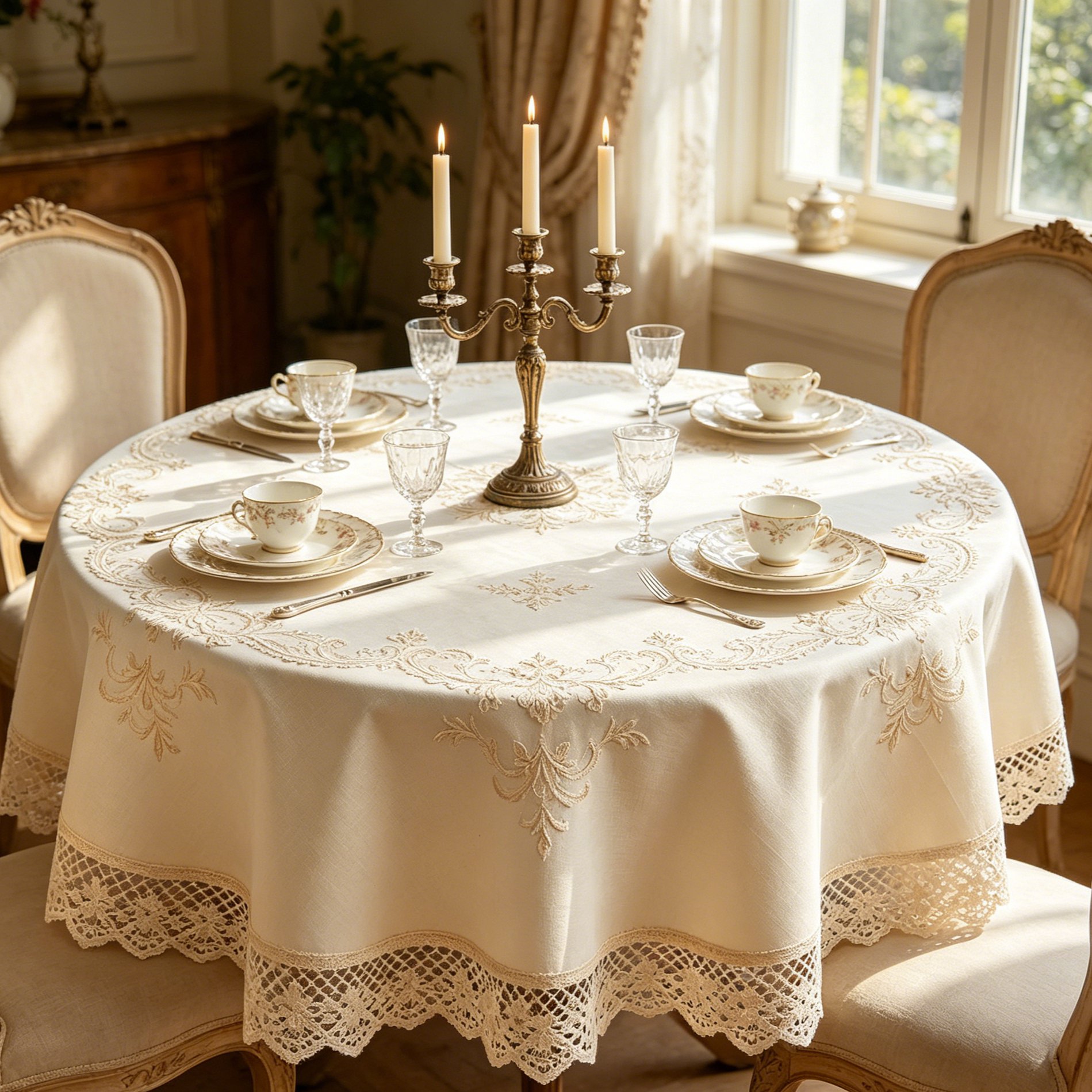 Nappe de table ronde imperméable