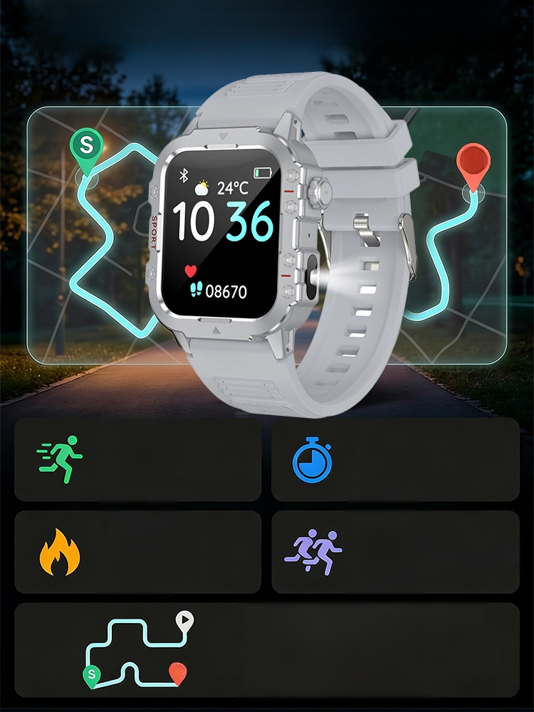 OutdoorPro X Jasny Inteligentny Zegarek Zewnętrzny