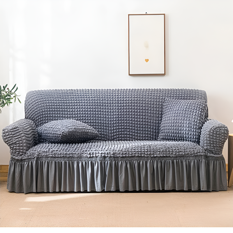 現代シンプルバブルガーゼソファカバー 全包みタイプ 滑り止め・ストレッチ素材