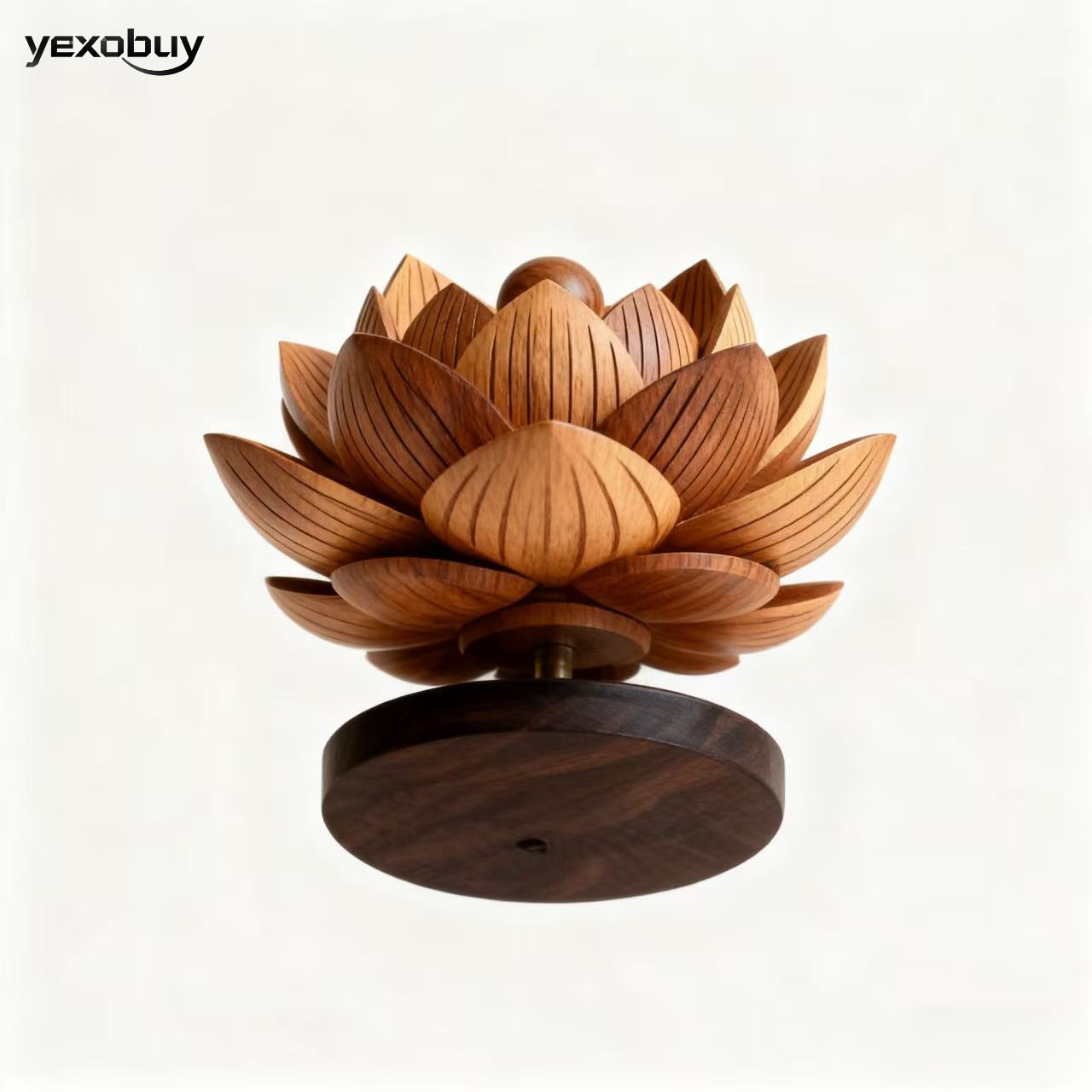 나무 연꽃 장식 (2개)