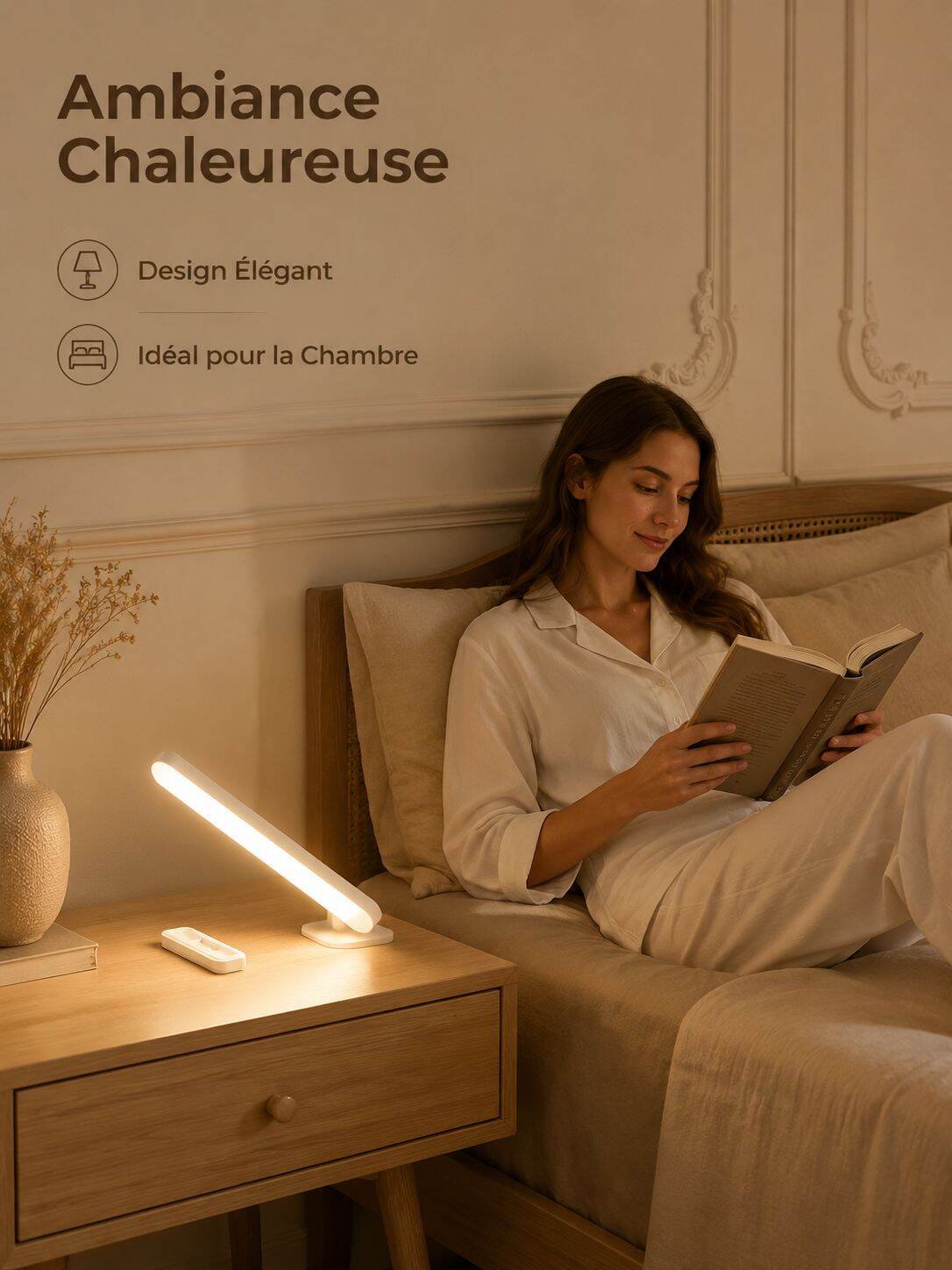 Lampe de chevet/lampe de table LED respectueuse des yeux