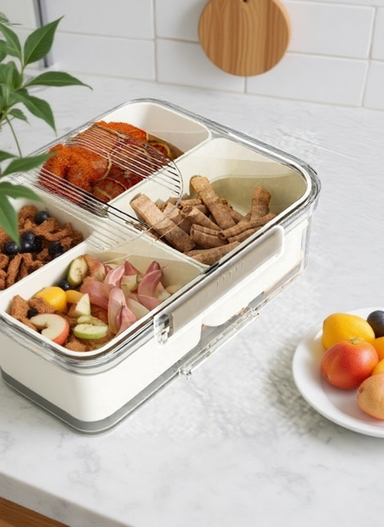 Recipiente de especias de cocina con múltiples secciones