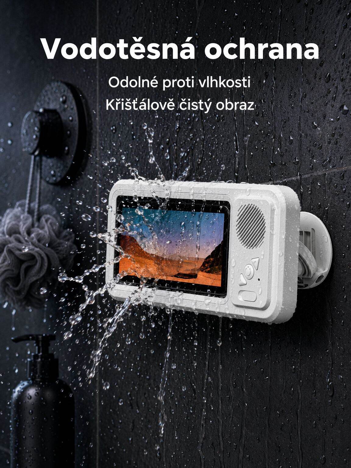Vodotěsné pouzdro na telefon do koupelny s dotykovým ovládáním, pro zábavu ve sprše