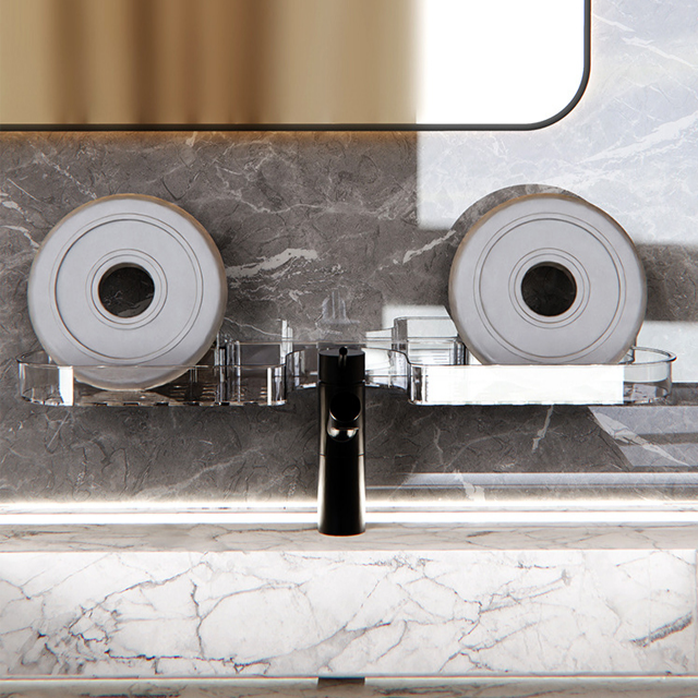 吸盤式洗面所収納ラック 壁掛け・穴あけ不要