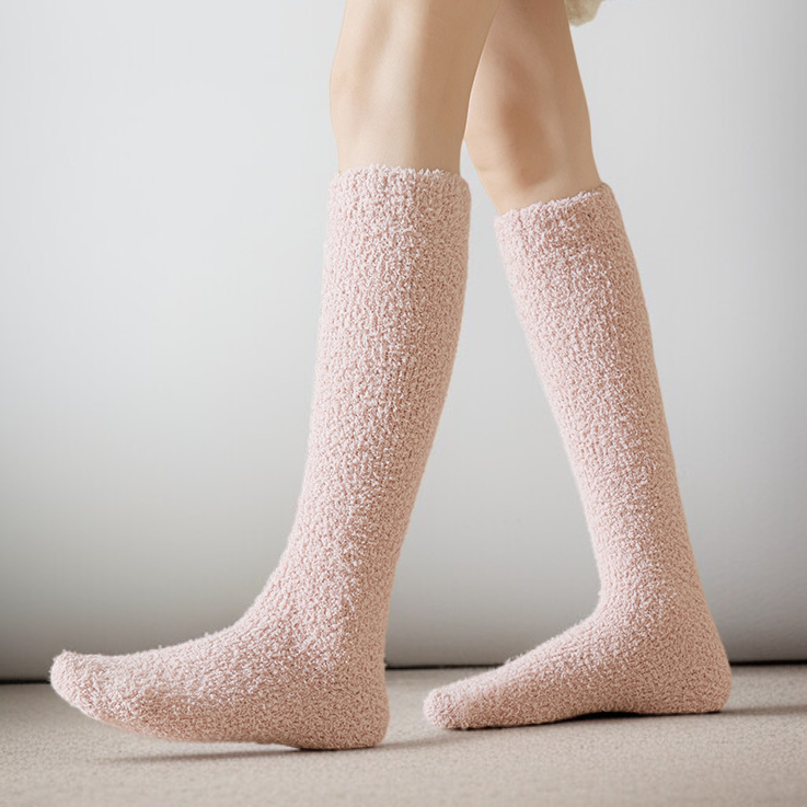 女士珊瑚絨保暖小腿長襪
