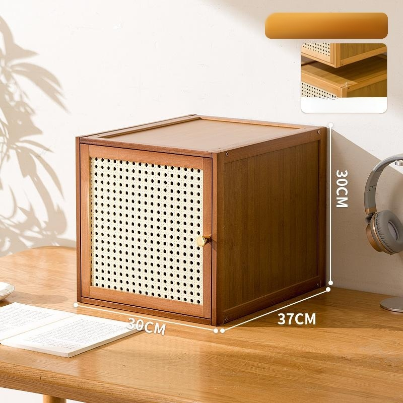 Solid wood grid cabinet, free combination storage bookshelf