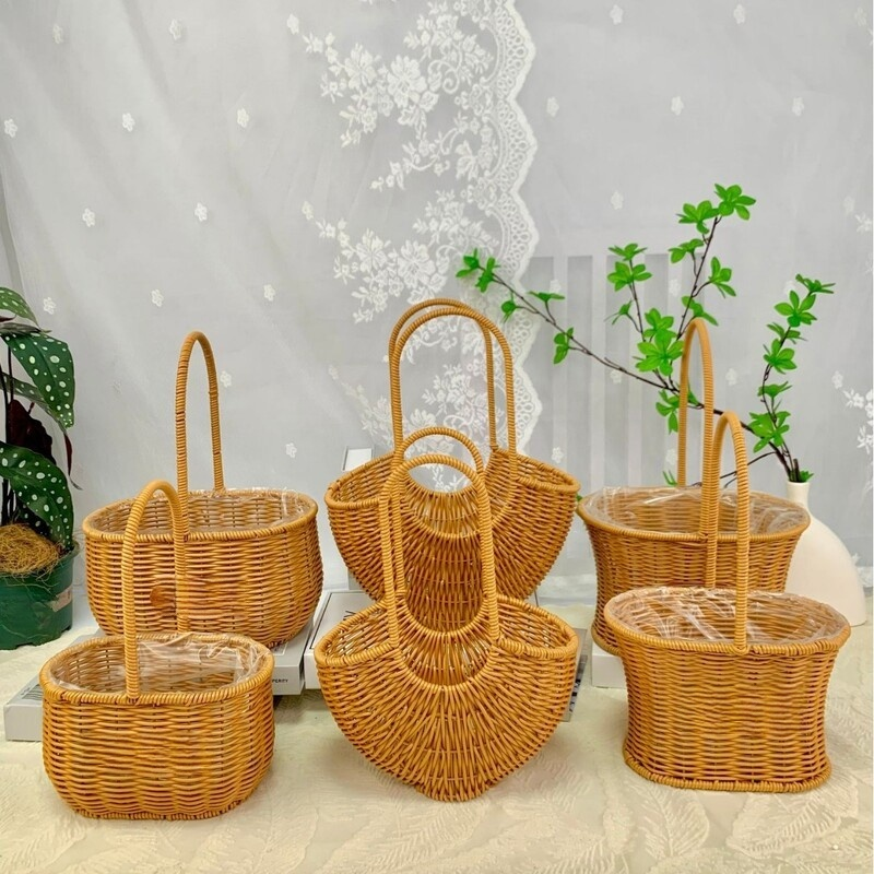 모조 등나무 바구니 장식품