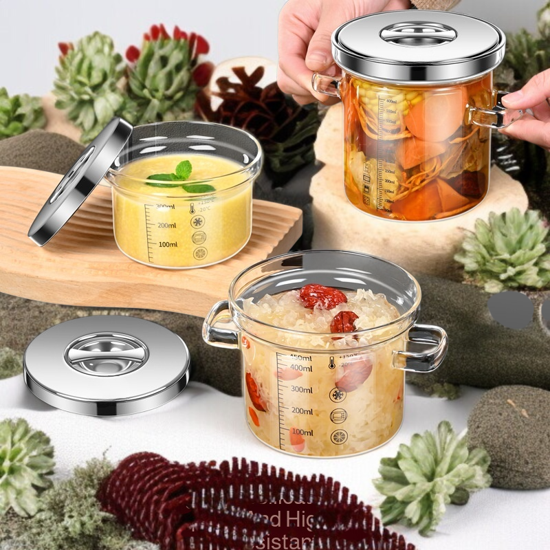 Kleiner Glas-Kochtopf für den Hausgebrauch