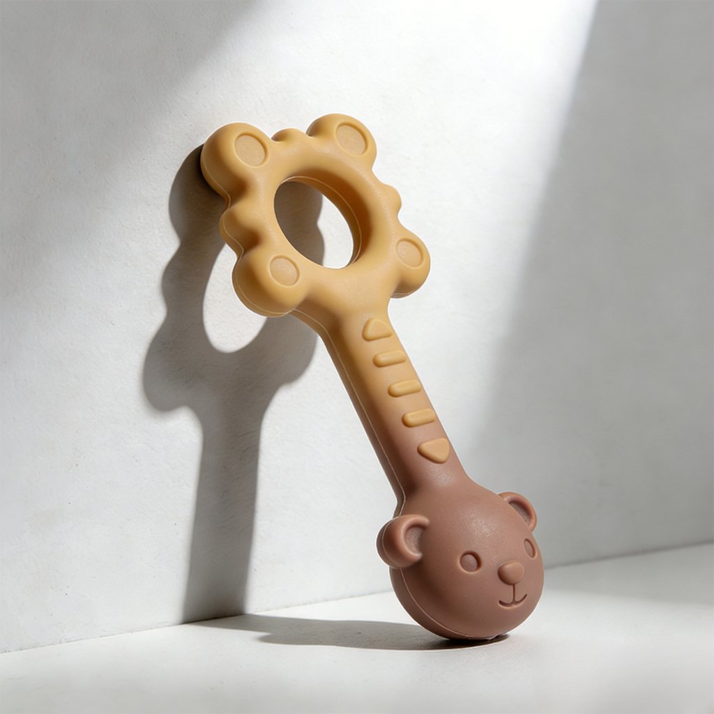 Soft silicone baby teether for infants