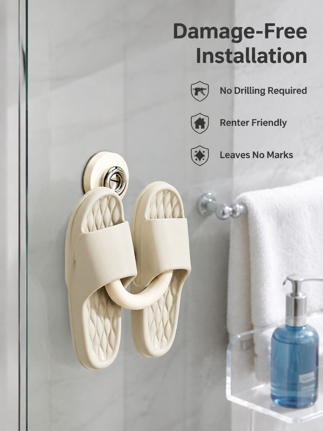 No-Drill Wall Slipper Organizer