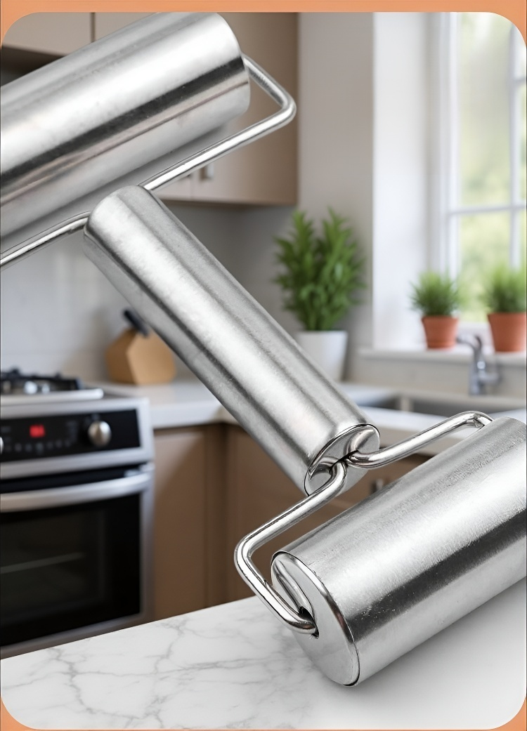 Rodillo para hornear fabricado en acero inoxidable