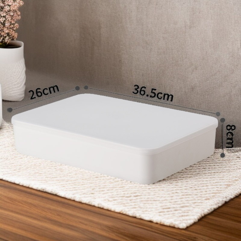 Changsinn Living Blanc Kompakte Aufbewahrungsbox 24L, 3er-Set