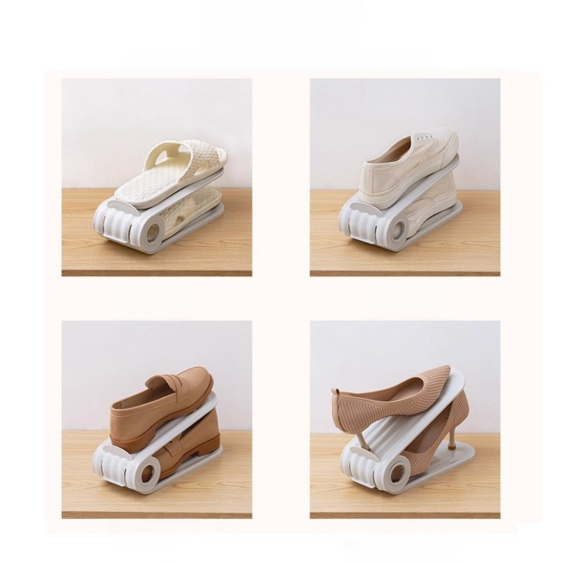 Foldable Double-layer Shoe Rack & Shoe Tray for Flexible Space-saving Storage