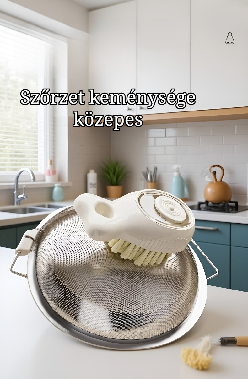 Ergonomikus nyelű folyadékos tisztítókefe