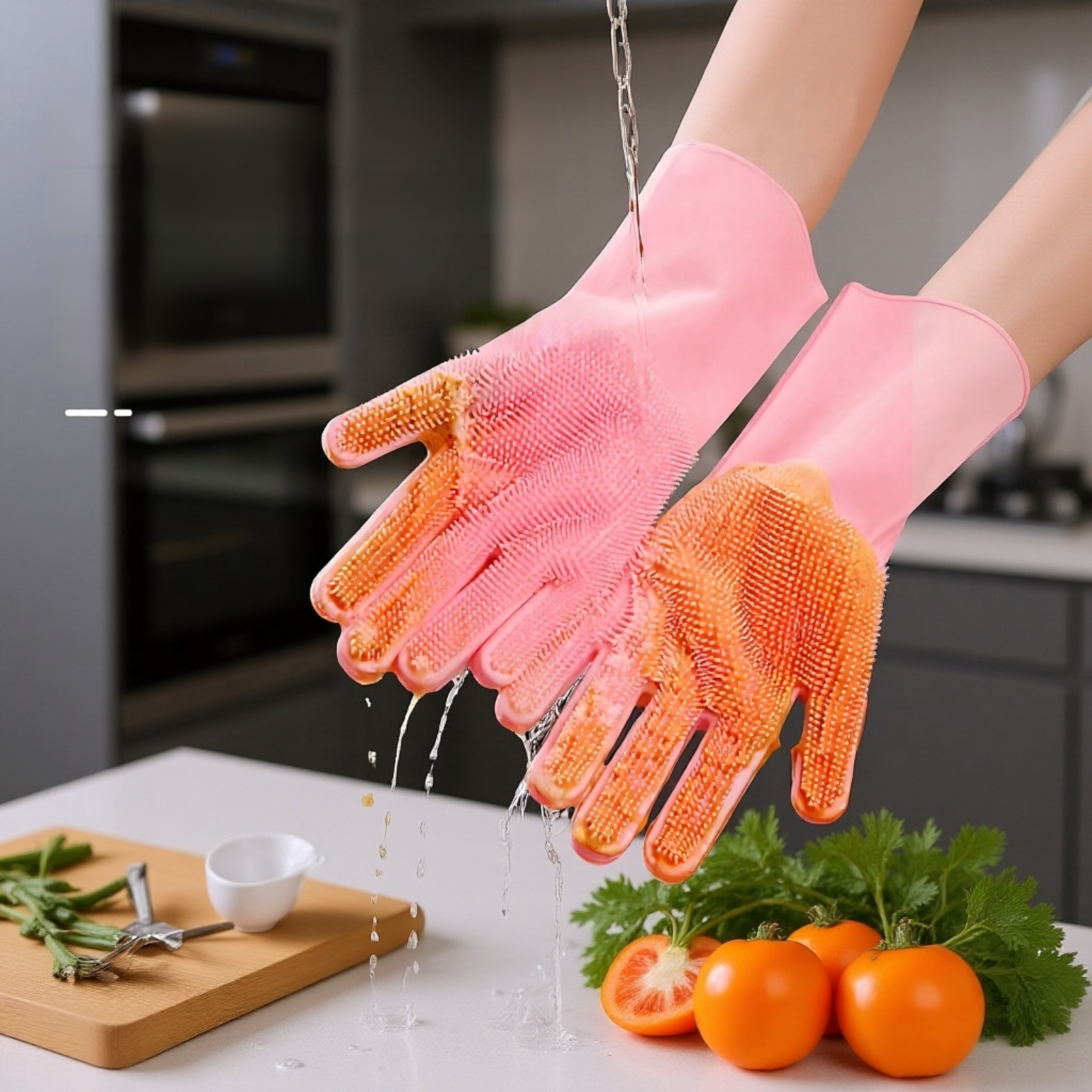 Gants en silicone pour la vaisselle, résistants et imperméables